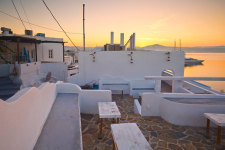 Adamantas village on an early morningのeditorial素材