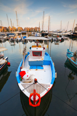Evening view of Zea Marina in Athens, Greeceのeditorial素材