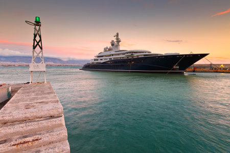 Yacht in Zea Marina in Athens, Greeceのeditorial素材