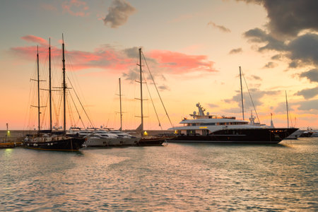Yachts in Zea Marina in Athens, Greeceのeditorial素材