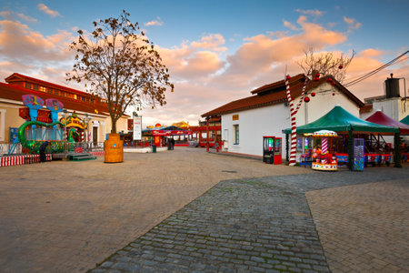 Christmas fair and market in the neighbourhood of Gazi in the old gasworks of Athens, Greeceのeditorial素材