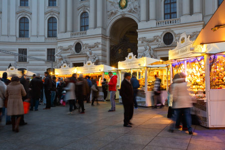 Christmas fair in front of the Hofburg Palace in Vienna.のeditorial素材