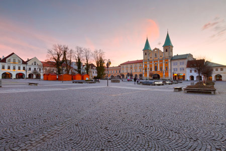 Main square in the city of Zilina in central Slovakia.のeditorial素材