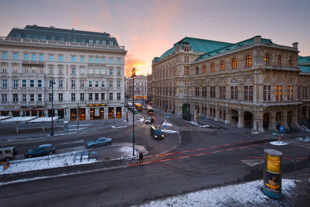 Streets in the city center of Vienna, Austria.のeditorial素材