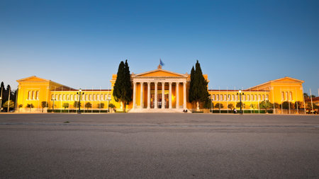 Zappio building next to the National gardens of Athens.のeditorial素材