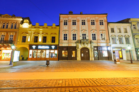 Historic architecture in the main square of Kosice city in eastern Slovakia.のeditorial素材