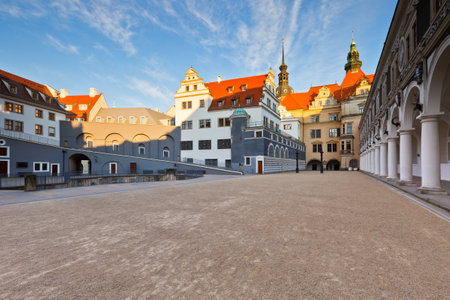 Historic architecture in the old town of Dresden, Germany.のeditorial素材