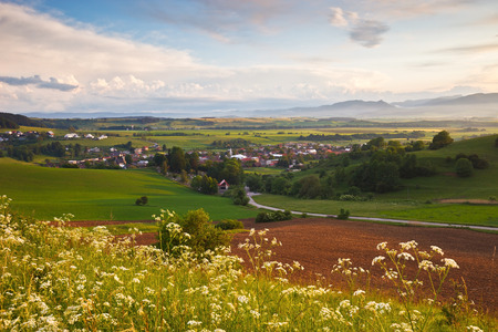 Turiec region after an evening storm, northern Slovakia.の写真素材