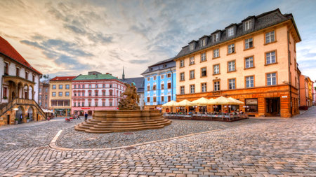 One of the main squares in the old town of Olomouc, Czech Republic. HDR image.のeditorial素材