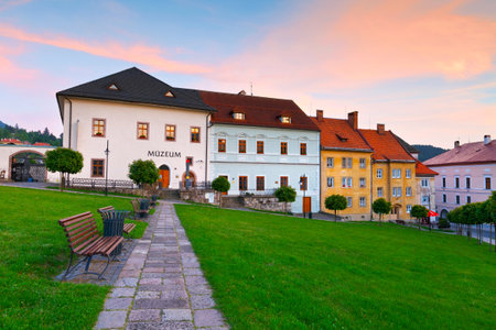 Historic medieval mining town of Kremnica in central Slovakia.のeditorial素材