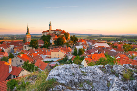 Town of Mikulov in Moravia, Czech Republic.のeditorial素材