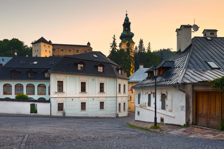 Castle in the old town of Banska Stiavnica, Slovakia.のeditorial素材