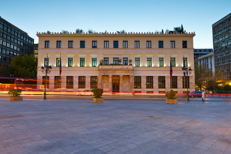 Building of the city hall of Athens in Kotzia square.のeditorial素材