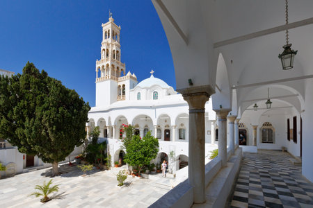 Complex of Panagia Evangelistria church in Tinos town.のeditorial素材