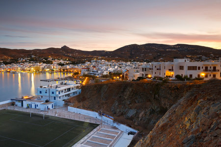View of the town of Tinos.のeditorial素材