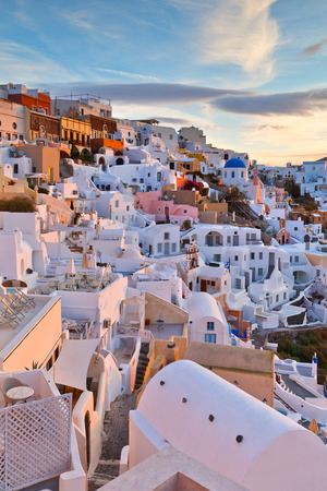 View of Oia village on Santorini island in Greece.の写真素材