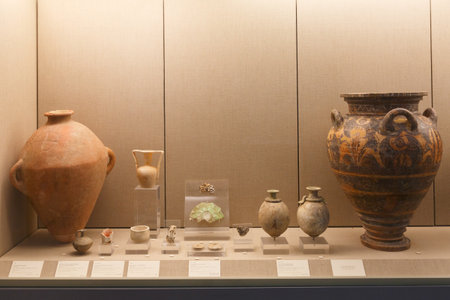 Museum of Prehistoric Thera in Fira, Santorini.のeditorial素材