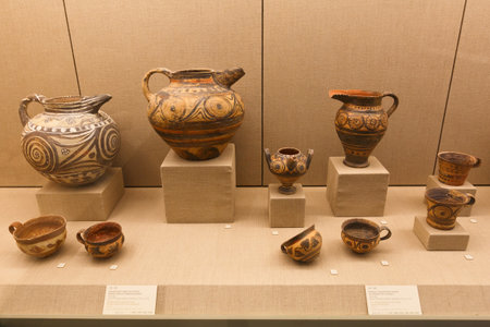 Museum of Prehistoric Thera in Fira, Santorini.のeditorial素材