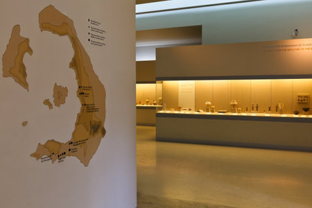 Museum of Prehistoric Thera in Fira, Santorini.のeditorial素材
