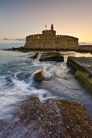 Fort of St. Nicholas in town of Rhodes.の写真素材