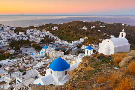 View of Chora on Ios island early in the morning.の写真素材
