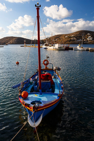 Harbor of Ios island in Greece.のeditorial素材