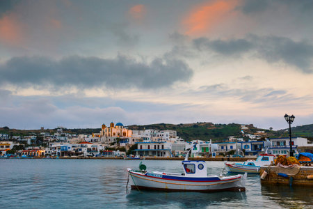 Main village of Lipsi island in Dodecanese, Greece.