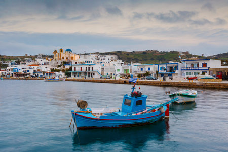Main village of Lipsi island in Dodecanese, Greece.