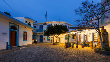Main village of Lipsi island in Dodecanese, Greece.