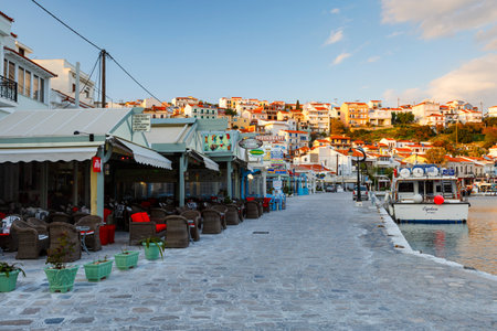 Harbour of Pythagorio town on Samos island, Greece.のeditorial素材