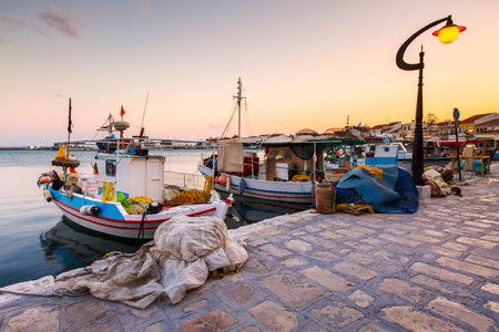 Harbour of Pythagorio town on Samos island, Greece.のeditorial素材