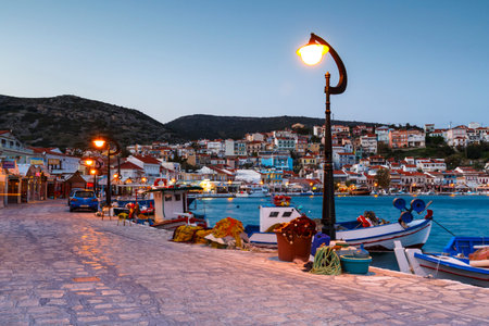 Picturesque Pythagorio town on Samos island, Greece.のeditorial素材