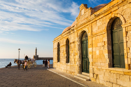 Old town of Chania in Crete, Greece.のeditorial素材