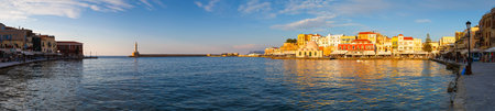 Old Venetian harbor of Chania town on Crete island, Greece.