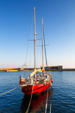 Old Venetian harbor of Chania town on Crete island, Greece.