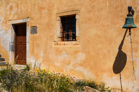 Historical site of Spinalonga island on a sunny spring day, Crete, Greece.のeditorial素材