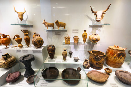 Exposition of Archaeological Museum in Heraklion, Greece.