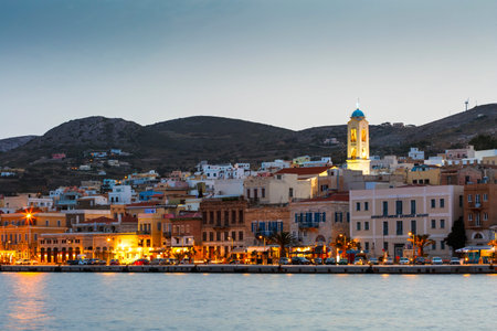 Ermoupoli town on Syros island in Greece.のeditorial素材