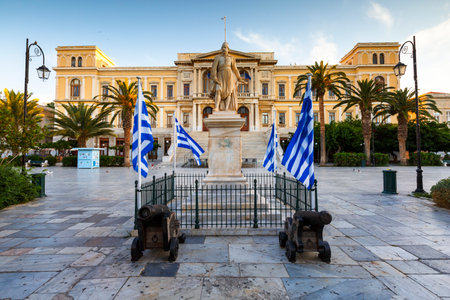 Ermoupoli town on Syros island in Cyclades, Greece.のeditorial素材