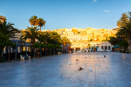 Ermoupoli town on Syros island in Cyclades, Greece.のeditorial素材