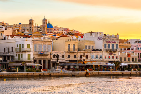 Ermoupoli town on Syros island in Cyclades, Greece.のeditorial素材