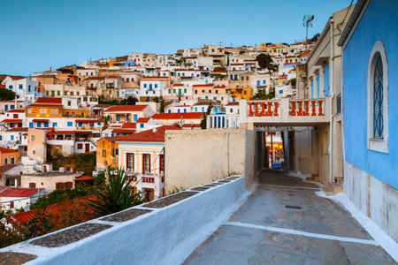 Ioulida village on Kea island in Greece.の写真素材