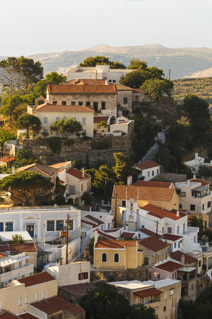 View of Ioulida village on Kea island in Greece.の写真素材