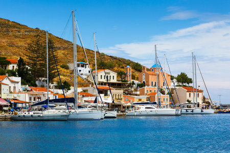 View of Korissia, the port of Kea island in Greece.