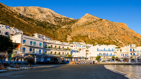 Beach in Kamares village on Sifnos island, Greece.のeditorial素材