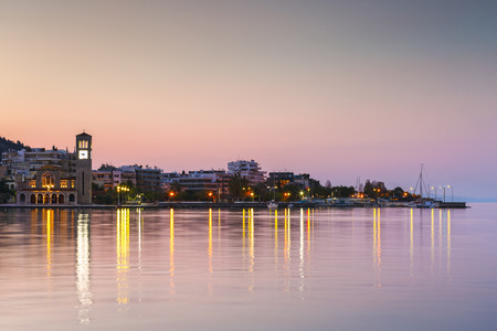 Church at the seafront of Volos city as seen early in the morning.の写真素材