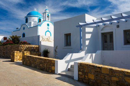 Architecture of the main village on Lipsi island in Greece.のeditorial素材