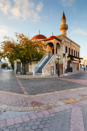 Mosque in the main square of Kos town, Greece.のeditorial素材