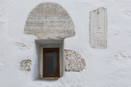 Architectural detail of a building in Skala village on Patmos island in Greece.の写真素材