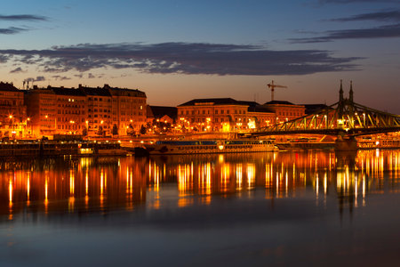 Morning view of city centre of Budapest over the river Danube, Hungary.のeditorial素材